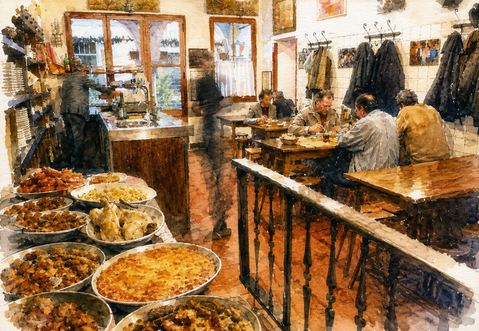 Focaccia ligure servita su un tagliere di legno